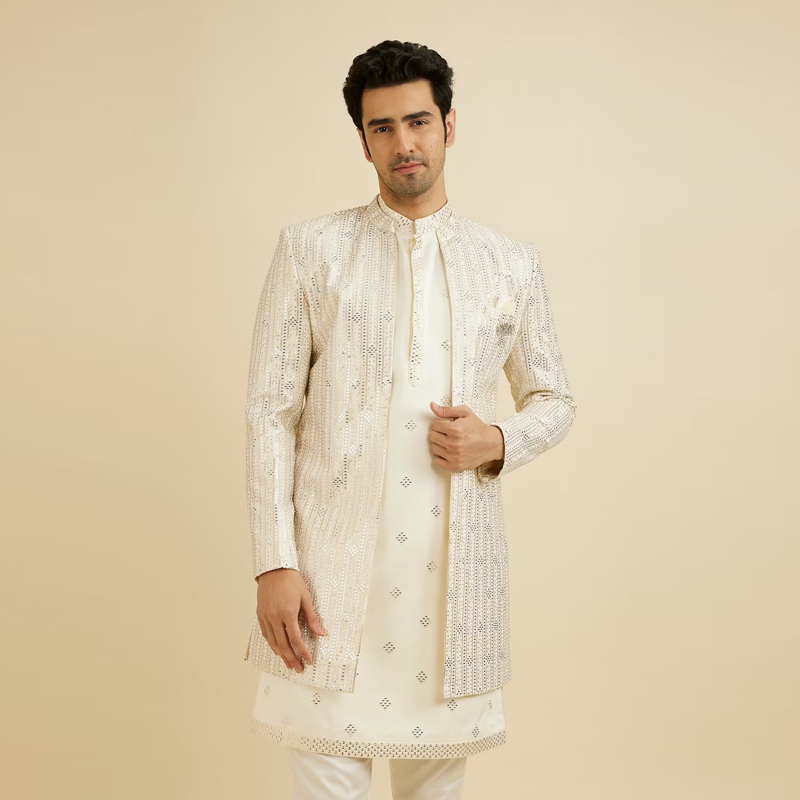 Cream Sherwani