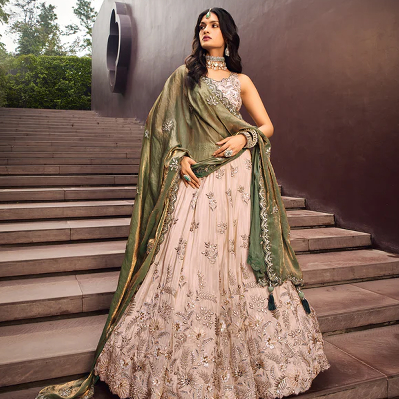 Green Bridesmaid Lehenga