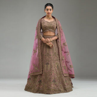 Pink Net Lehenga