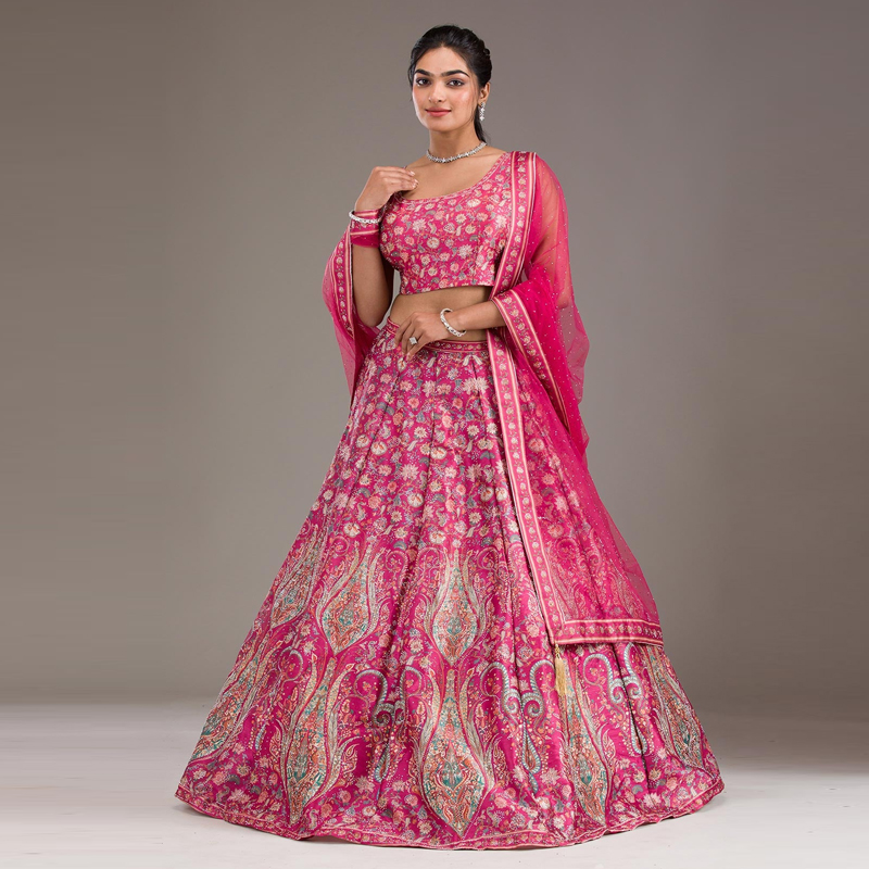 Pink Banarasi Lehenga