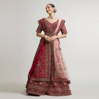 Maroon bridal lehenga