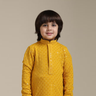 Boys Mustard Kurta Pajama