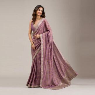 Purple Zariwork Silk Saree