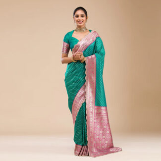 Green Stonework Silk Saree