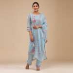Blue Threadwork Salwar Suit