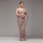 Lavender Sequins Saree